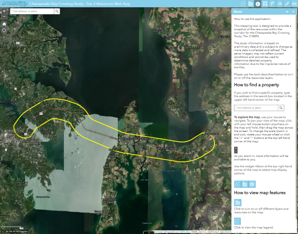 Chesapeake Bay Crossing Study Tier 2 Resources Web App